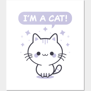 I'm A Cat! - Purple Posters and Art